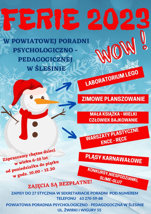 Ferie w Poradni 2023 wwwww